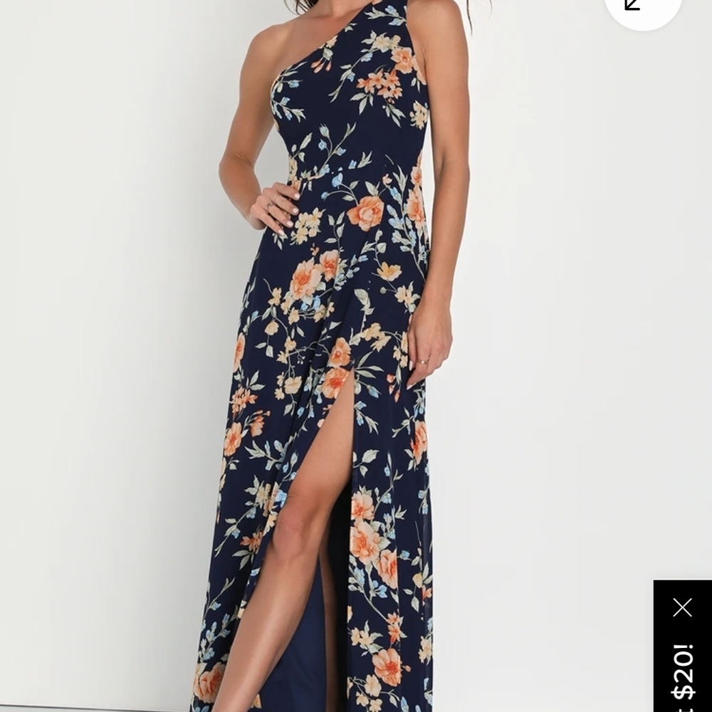 Floral One-Shoulder Maxi Dress